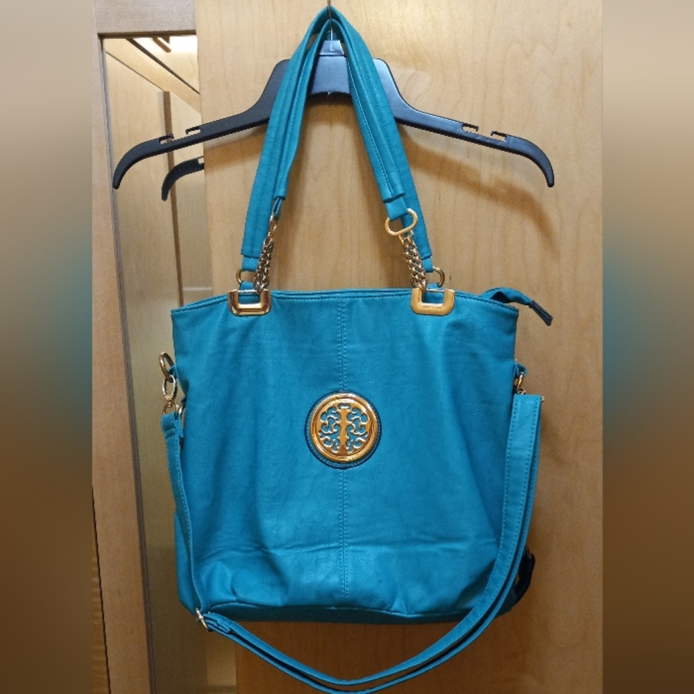 Turquoise and Gold Handbag